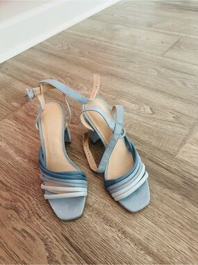 Chinese Laundry Blue Strappy Block Heel Sandals
